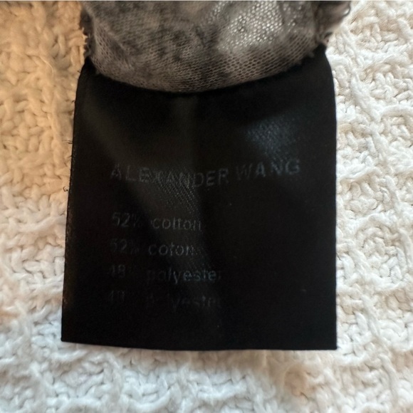 Alexander Wang Heather Grey Feathered Racerback Tank Top size medium women’s - Picture 7 of 7